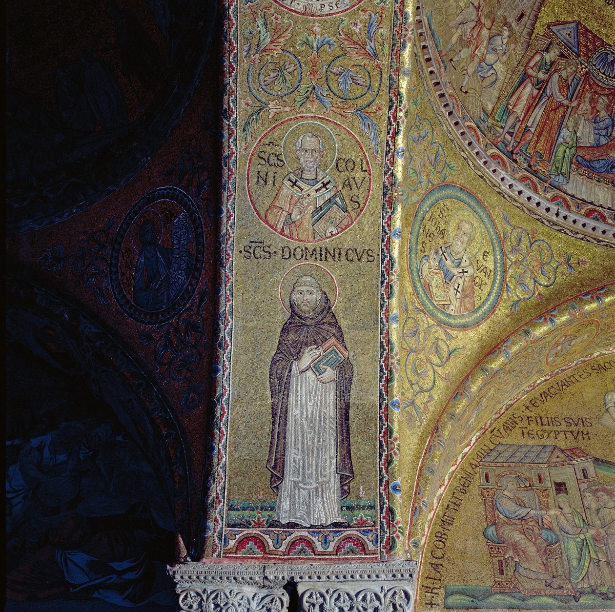 St. Dominic og St. Nicholas, mosaik i atriumet i San Marco Basilica (se også 60046-7) af Unbekannt Unbekannt