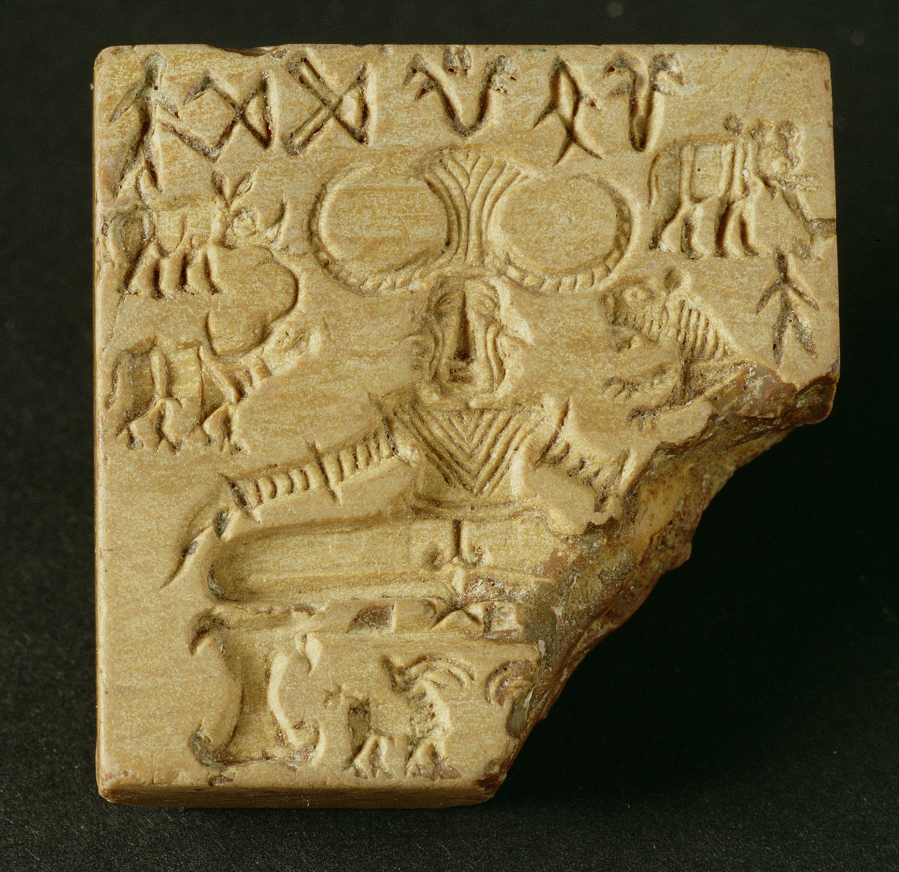 Steatit Pashupati segl, Mohenjo Daro, 2300-1750 f.Kr af Unbekannt Unbekannt