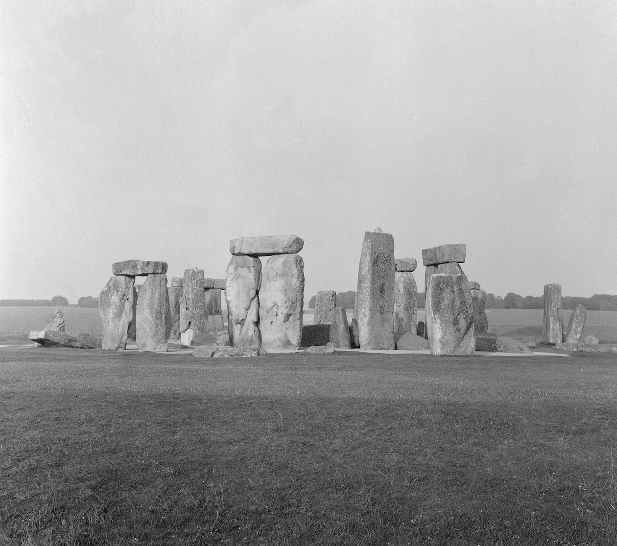 Stonehenge (bw foto) af Unbekannt Unbekannt