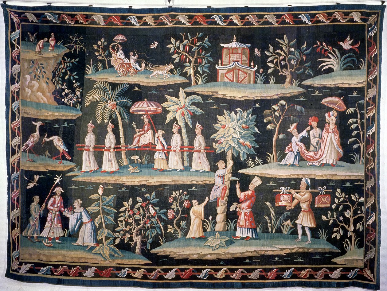 Tapestry i John van der Banks Chinoiserie-stil, Soho Tapestry Works, tidligt 18. århundrede af Unbekannt Unbekannt