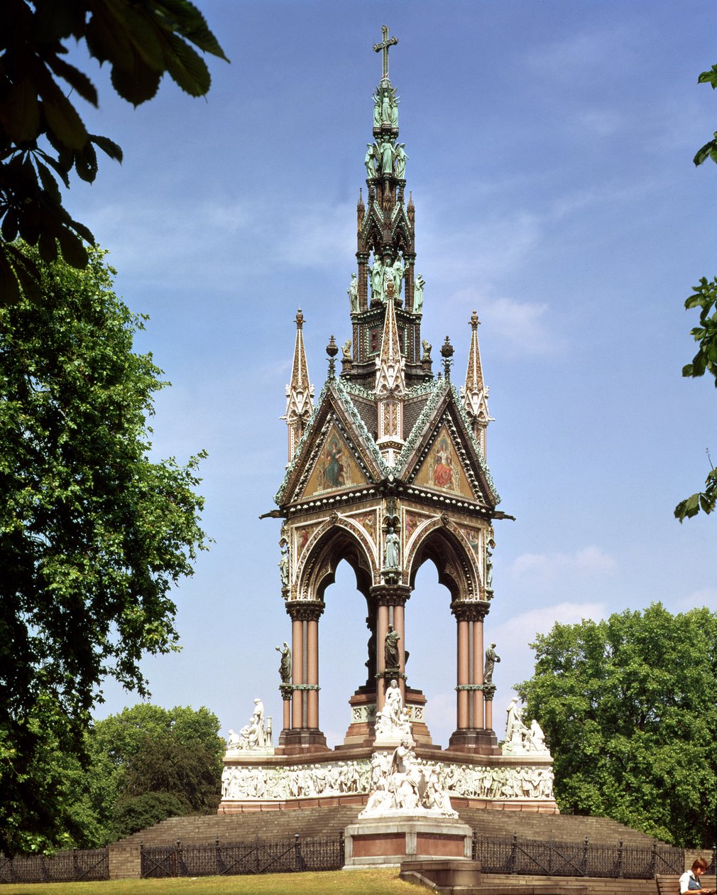 Albert Memorial fra Albert Hall af Unbekannt Unbekannt