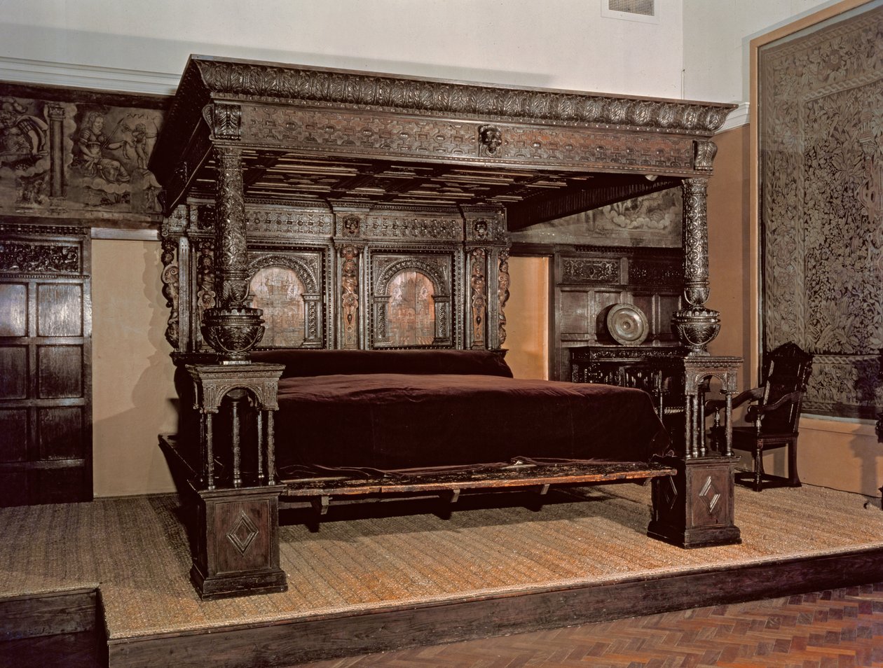 The Great Bed of Ware, udskåret eg, 1580 af Unbekannt Unbekannt