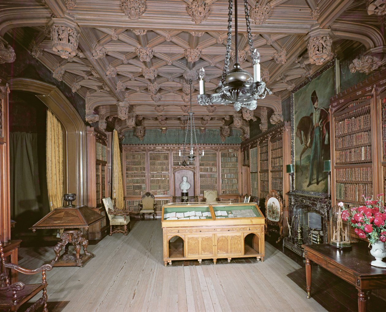 Biblioteket, Abbotsford House, Melrose, genopbygget ca. 1822 af Unbekannt Unbekannt