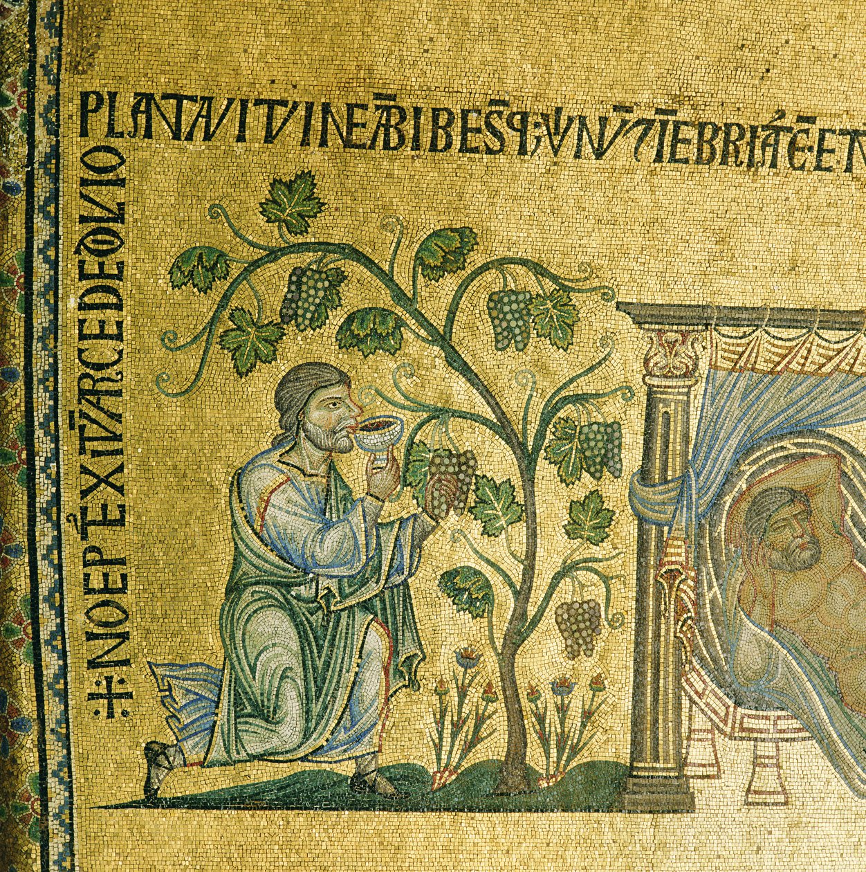 The Story of Noah, mosaik fra 2. hvælving i atriumet i San Marco Basilica, Venedig af Unbekannt Unbekannt