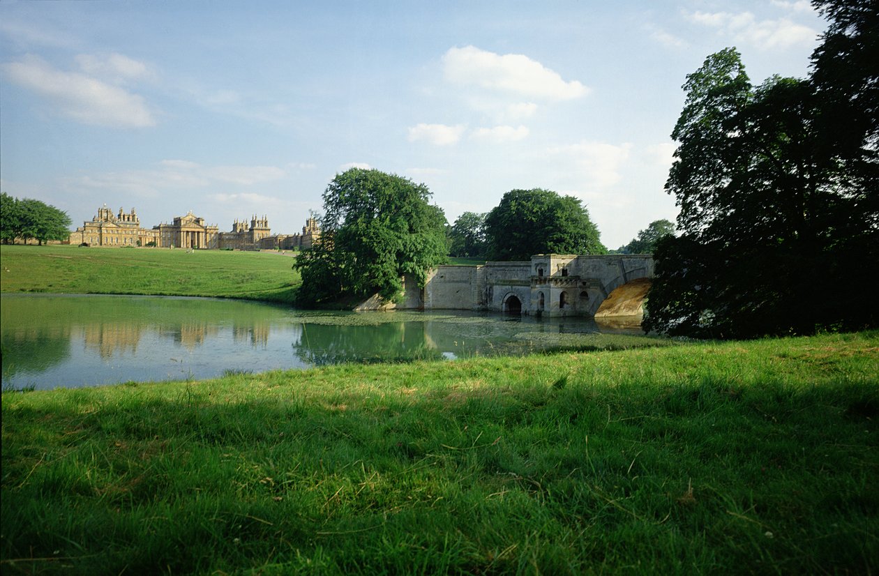Udsigt fra søen, Blenheim Palace, Oxfordshire af Unbekannt Unbekannt