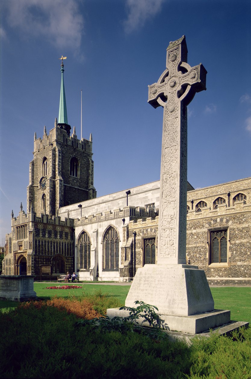 Udsigt over Essex Tower og South Porch, Chelmsford Cathedral, Essex af Unbekannt Unbekannt
