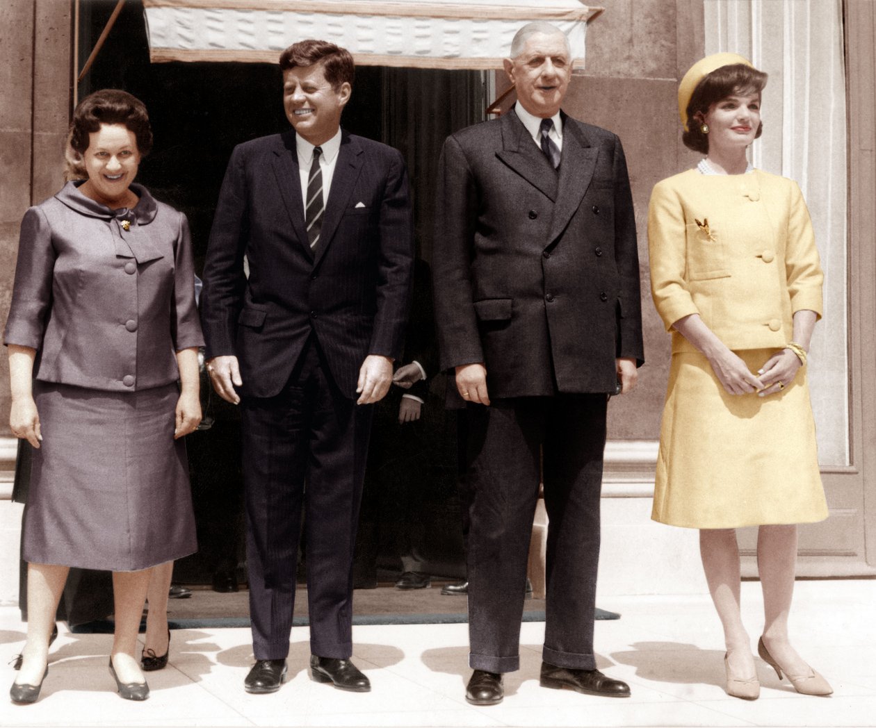 Den amerikanske præsident John Kennedy på Elysee Palace 31. maj 1961 med sin kone Jackie af Unbekannt Unbekannt