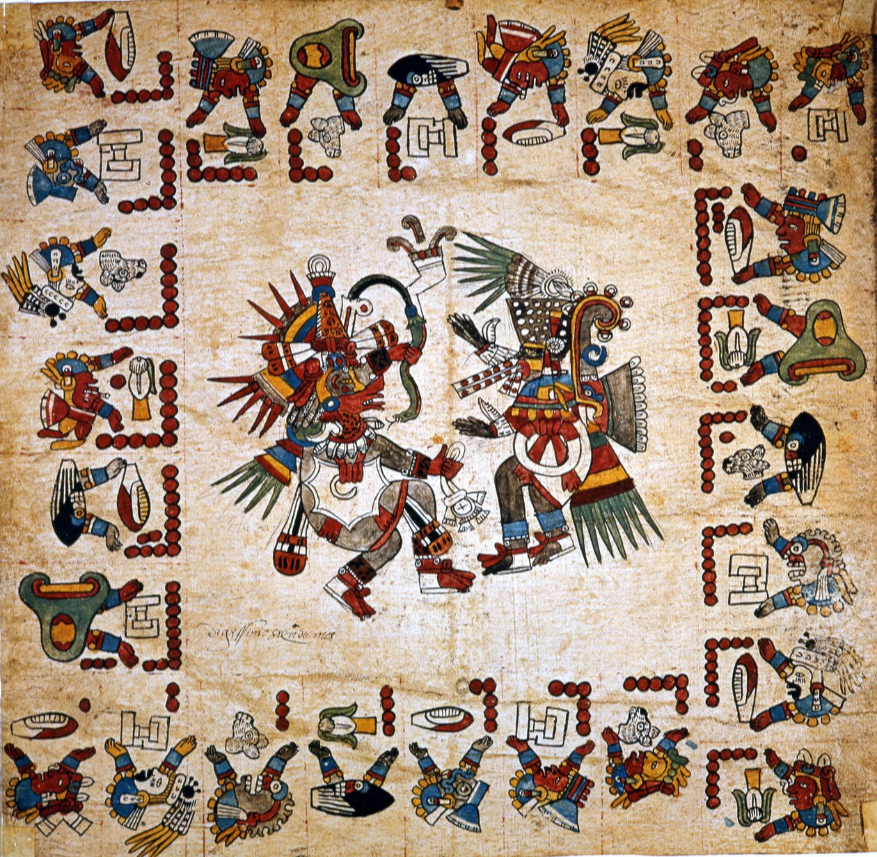 Detalje fra en fascimilekopi af Codex Borbonicus af Unbekannt Unbekannt