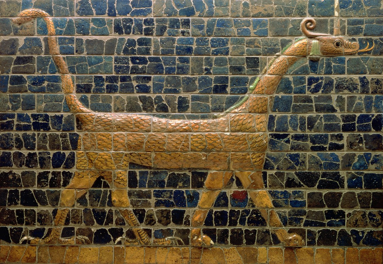Dragon of Marduk, på Ishtar-porten, ny-babylonsk, 604-562 f.Kr. af Unbekannt Unbekannt