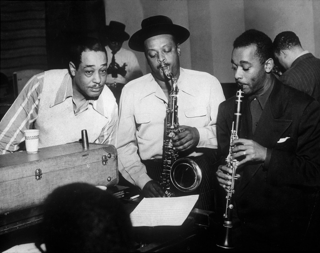 Duke Ellington med Ben Webster og Jimmy Hamilton i Carnegie Hall, 1948 af Unbekannt Unbekannt