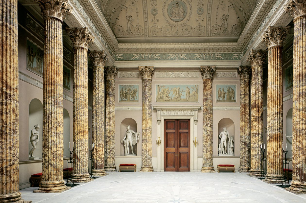 Interiør af Marble Hall, Kedleston Hall, Derbyshire af Unbekannt Unbekannt