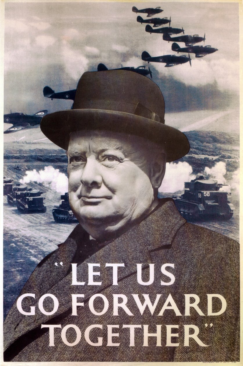 "Let Us Go Forward Together", propagandaplakat fra Anden Verdenskrig, 1940 af Unbekannt Unbekannt
