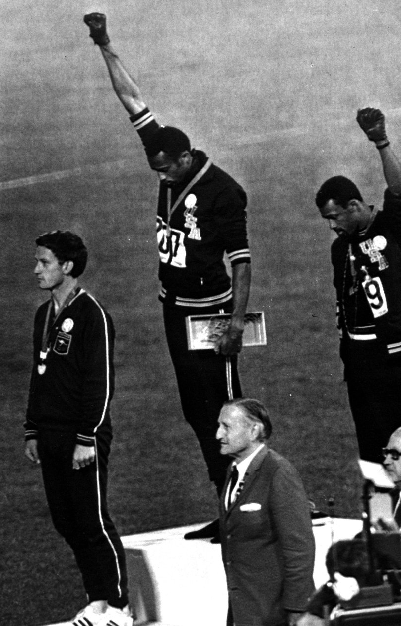 Vindere af mændenes 200 meter på podiet, 1968 Olympiske Lege, Mexico City af Unbekannt Unbekannt