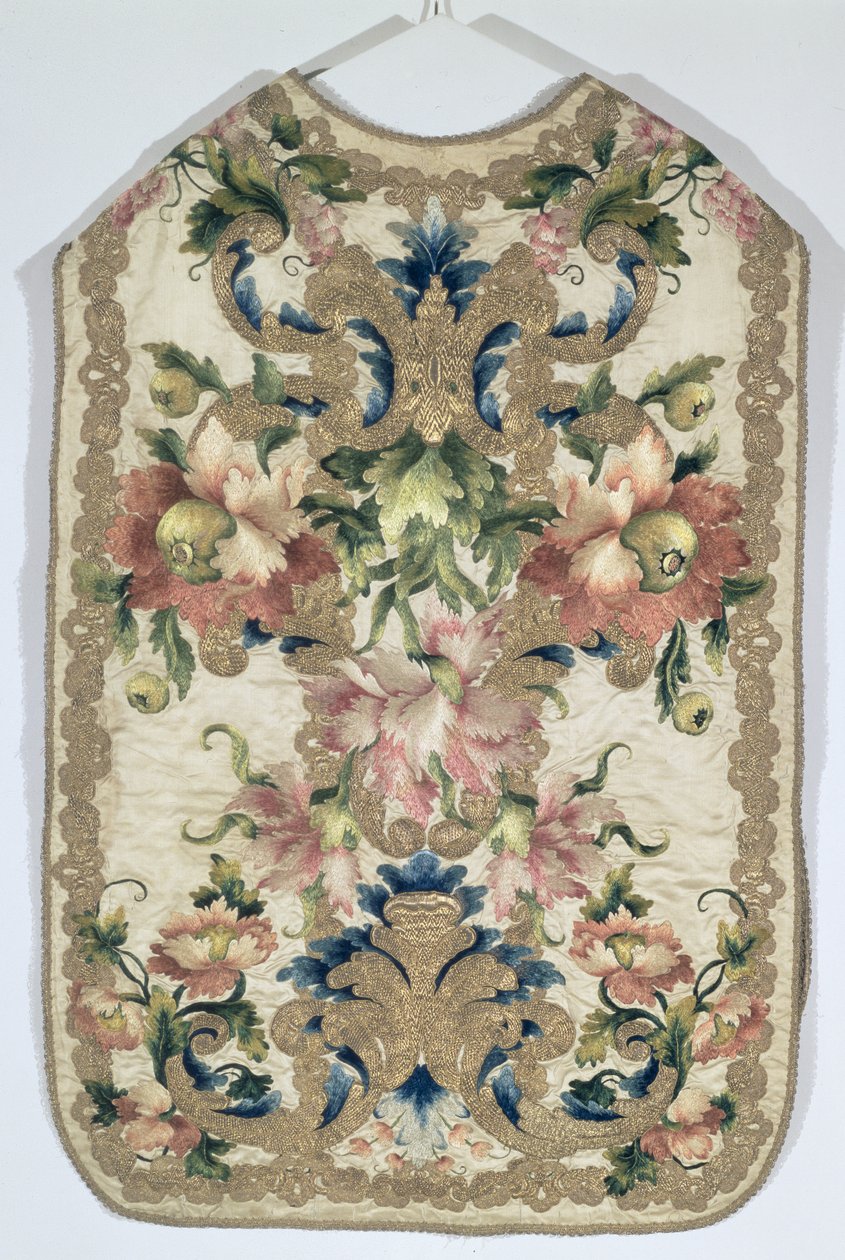 Chasuble, dekoreret med blomster, fransk, slutningen af 1600-tallet af Unbekannt Unbekannt