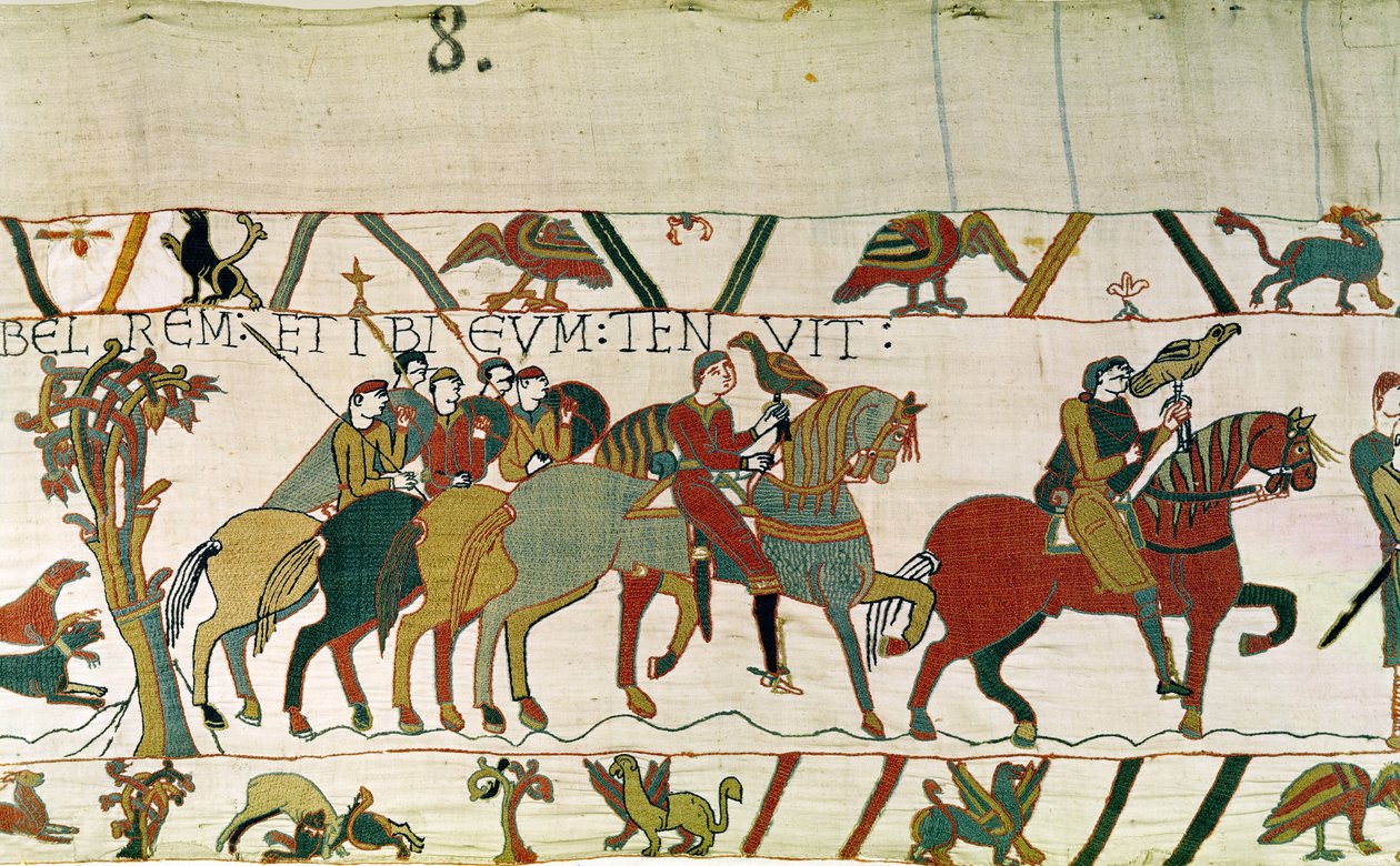 Grev Guy fører Harold til Beaurain, hvor han holder ham, Bayeux Tapestry af Unbekannt Unbekannt
