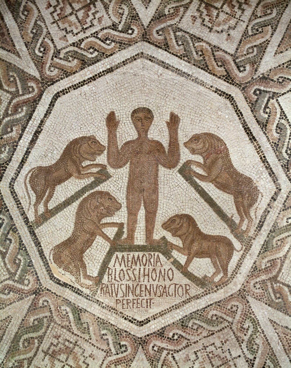 Daniel in the Lions" Den, fra Bordj El Loudi, romersk, 5. århundrede af Unbekannt Unbekannt