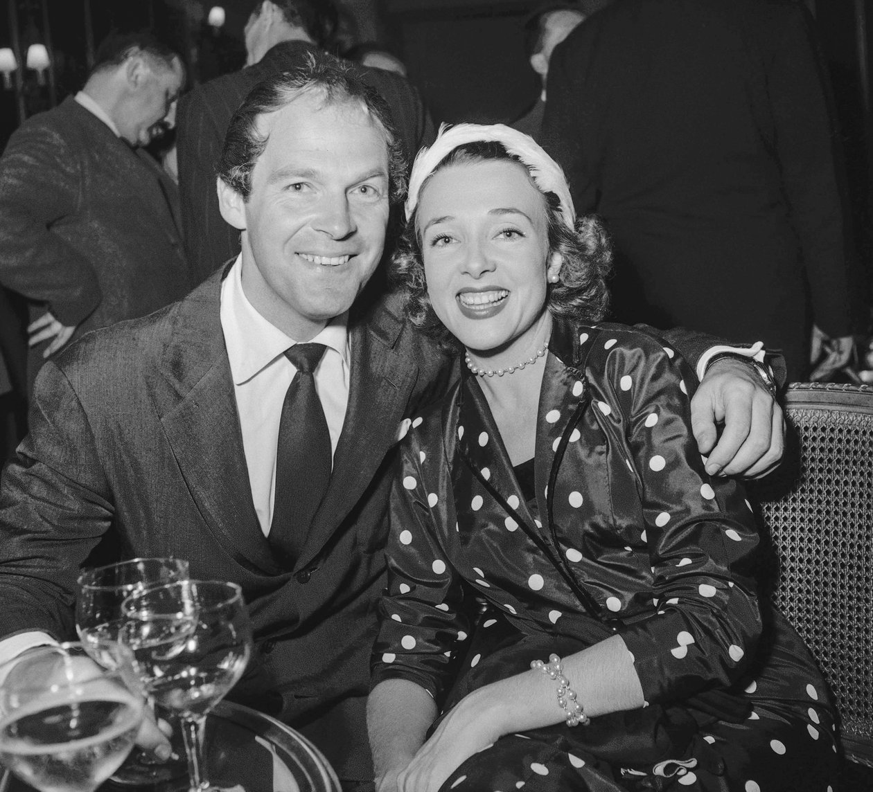 Valg af Miss Cinemonde, Paris, 27. juni 1950: Bill Marshall og Micheline Presle af Unbekannt Unbekannt