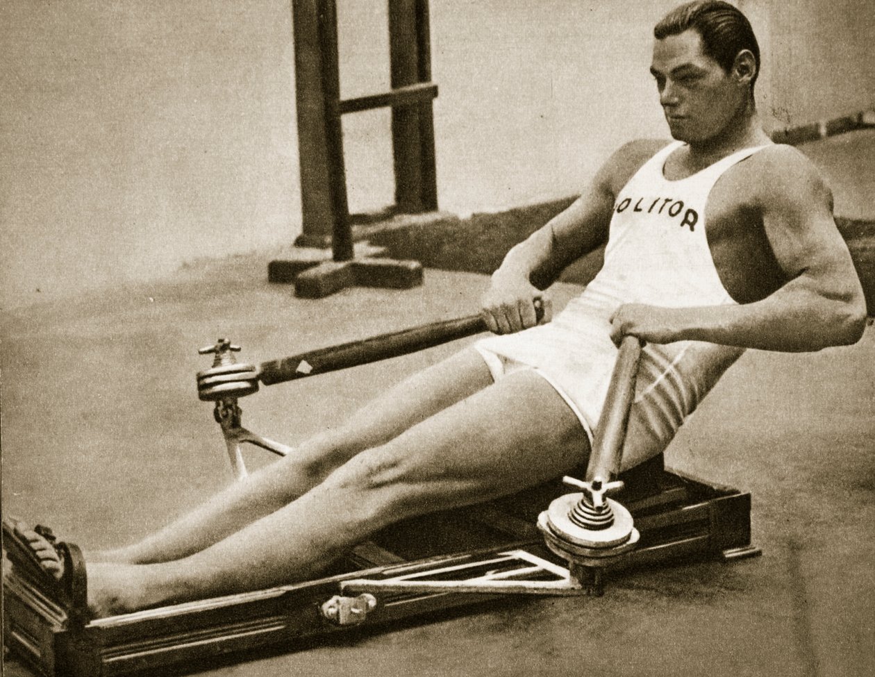 Johnny Weissmuller, den første mand til at svømme 100 m på under et minut, mester ved OL i 1924 og 1928, 1920