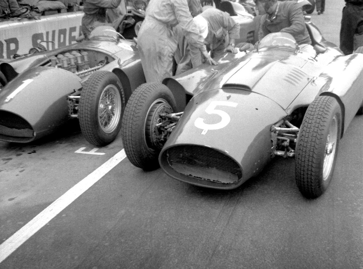 Lancia ferraris i pitten, 1956 af Unbekannt Unbekannt