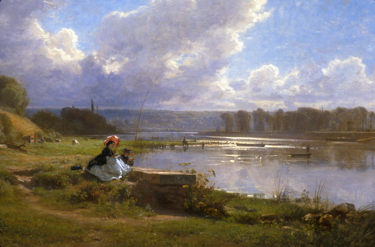 Loire Atlantique N* 094 - Nantes/Musee des Beaux Arts - ""Ved kanten af ​​vandet omkring Paris"" - af Francois Louis Francais af Unbekannt Unbekannt