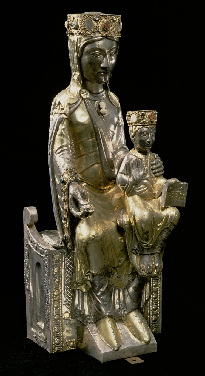 Madonna and Child Enthroned, statuette, fransk, 1100-tallet af Unbekannt Unbekannt