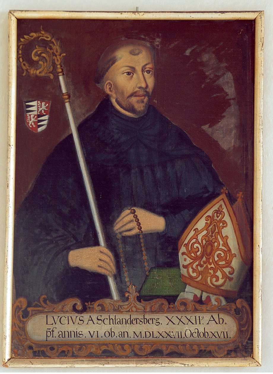 Portræt af Abbot Lucius von Schlandersberg af Unbekannt Unbekannt