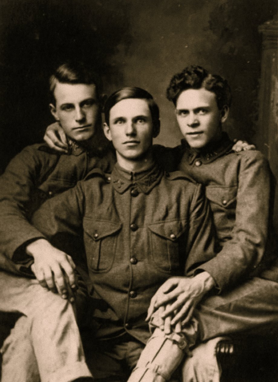 Portræt af tre nære venner, ca. 1918 af Unbekannt Unbekannt