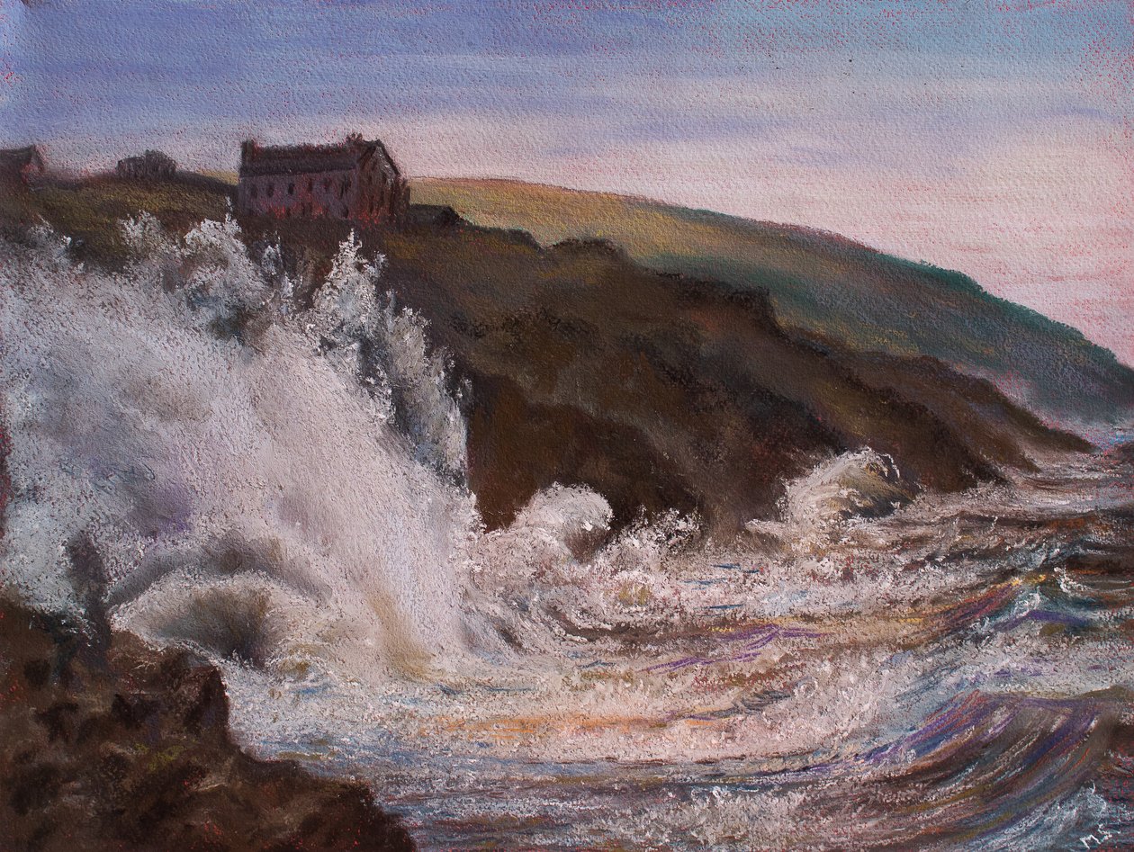 Raging Storm over Cornwall, 2018 af Unbekannt Unbekannt