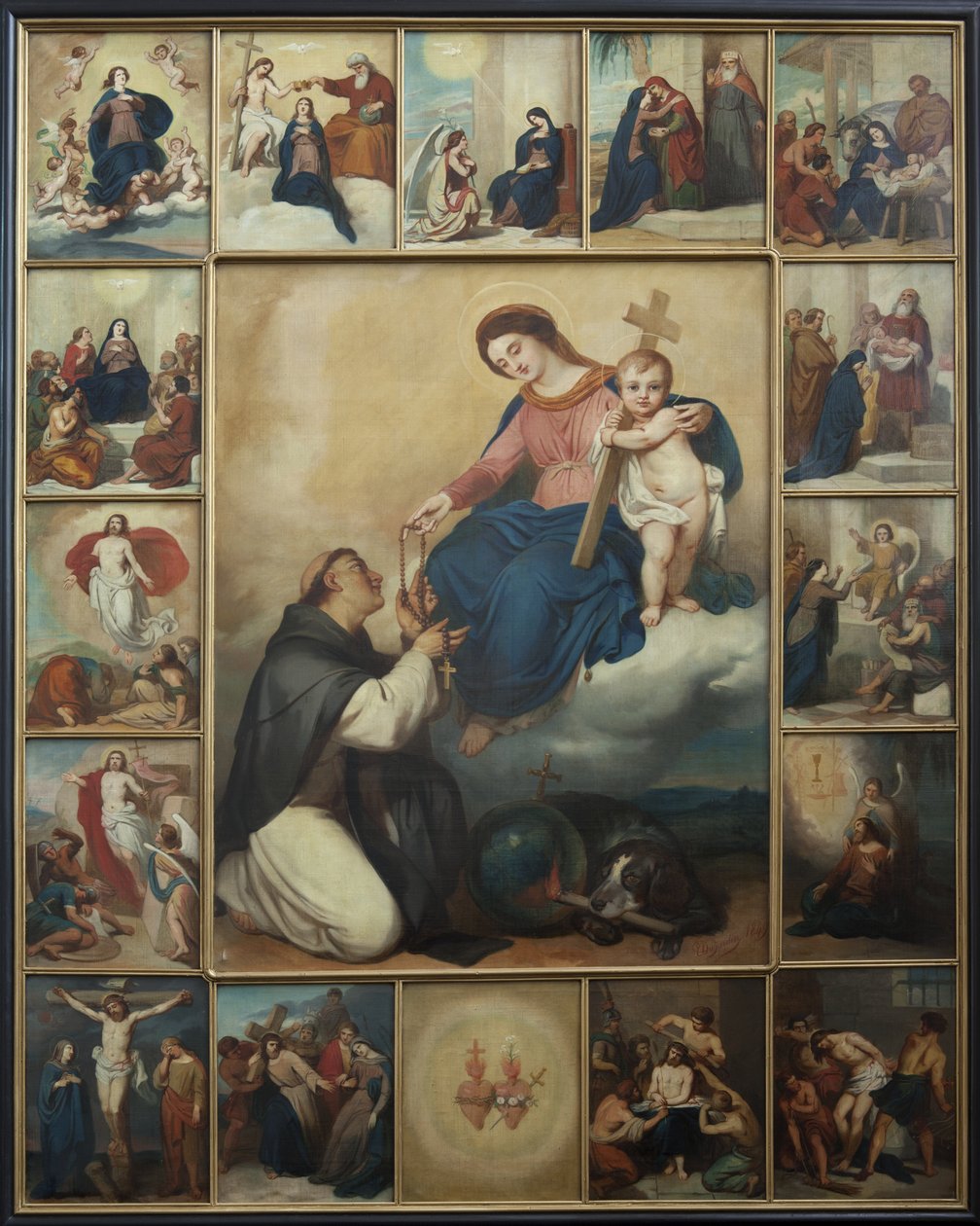 Jomfruen og Barnet med St. Dominic af Unbekannt Unbekannt