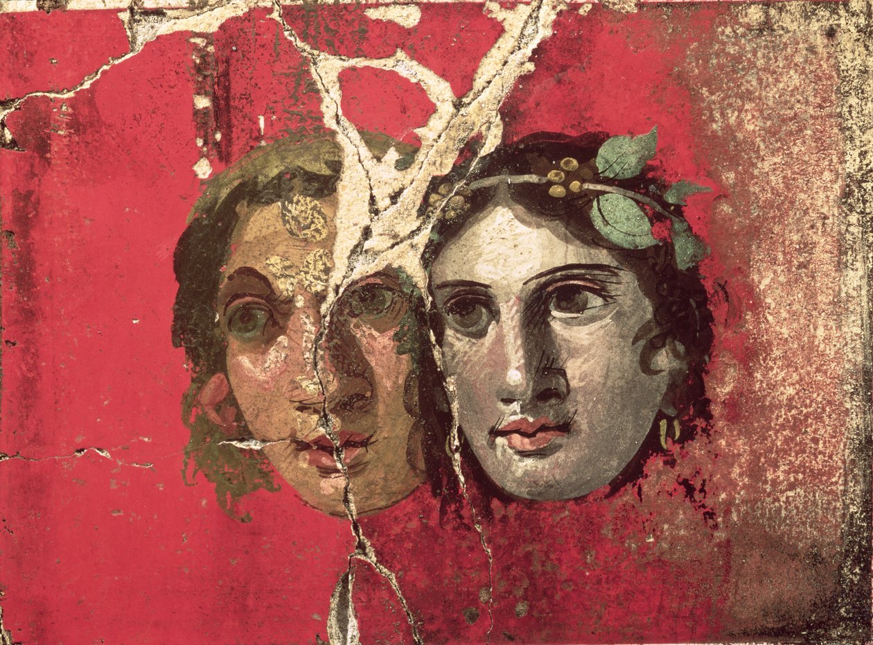 Vægmaleri af et par, Pompeji, 1. århundrede e.Kr af Unbekannt Unbekannt