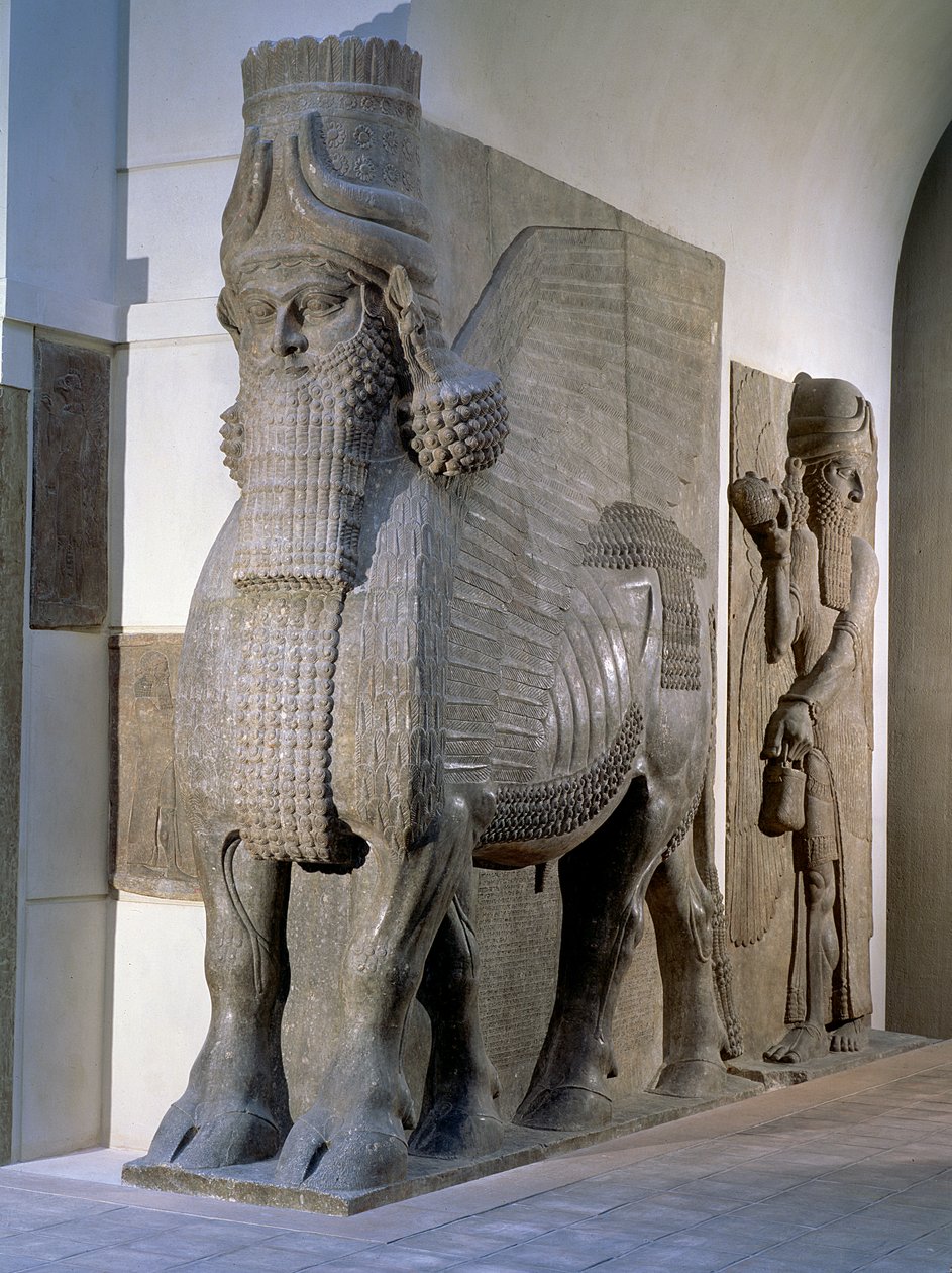 00330 Bevinget tyr fra facaden af kong Sargon II