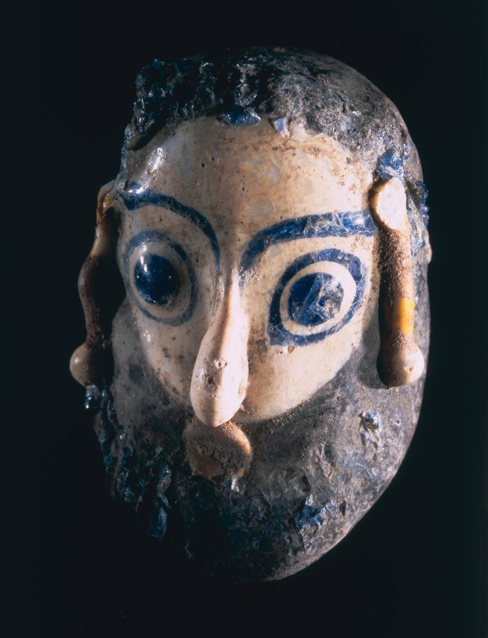 00367 Vedhæng med skægget hoved, fra Karthago, Tunesien, fønikisk, 4.-3. århundrede f.Kr. (sandkerneglas) af Unbekannt