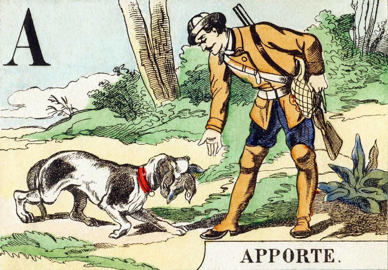 A: Apporte - Jagtalfabetet, ca. 1890 (gravering) af Unbekannt