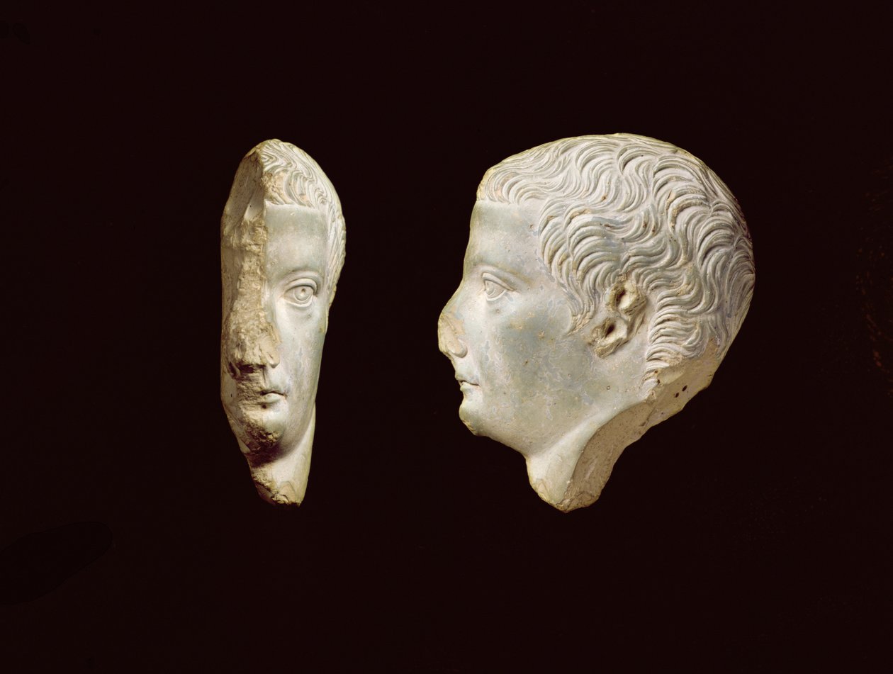 Et relief Boss-profilportræt af kejser Tiberius (14-37) 1. århundrede (frit) af Unbekannt