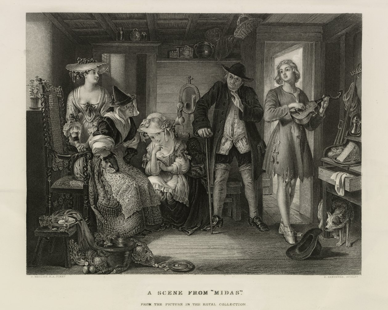 En scene fra Midas, Storbritannien, ca. 1850 (gravering) af Unbekannter Künstler