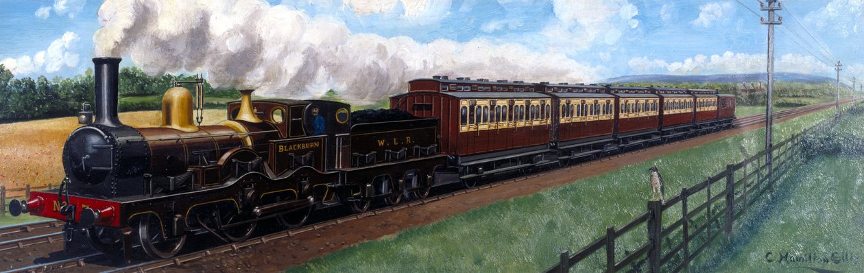 Et West Lancashire Railway-tog trukket af lokomotivet 