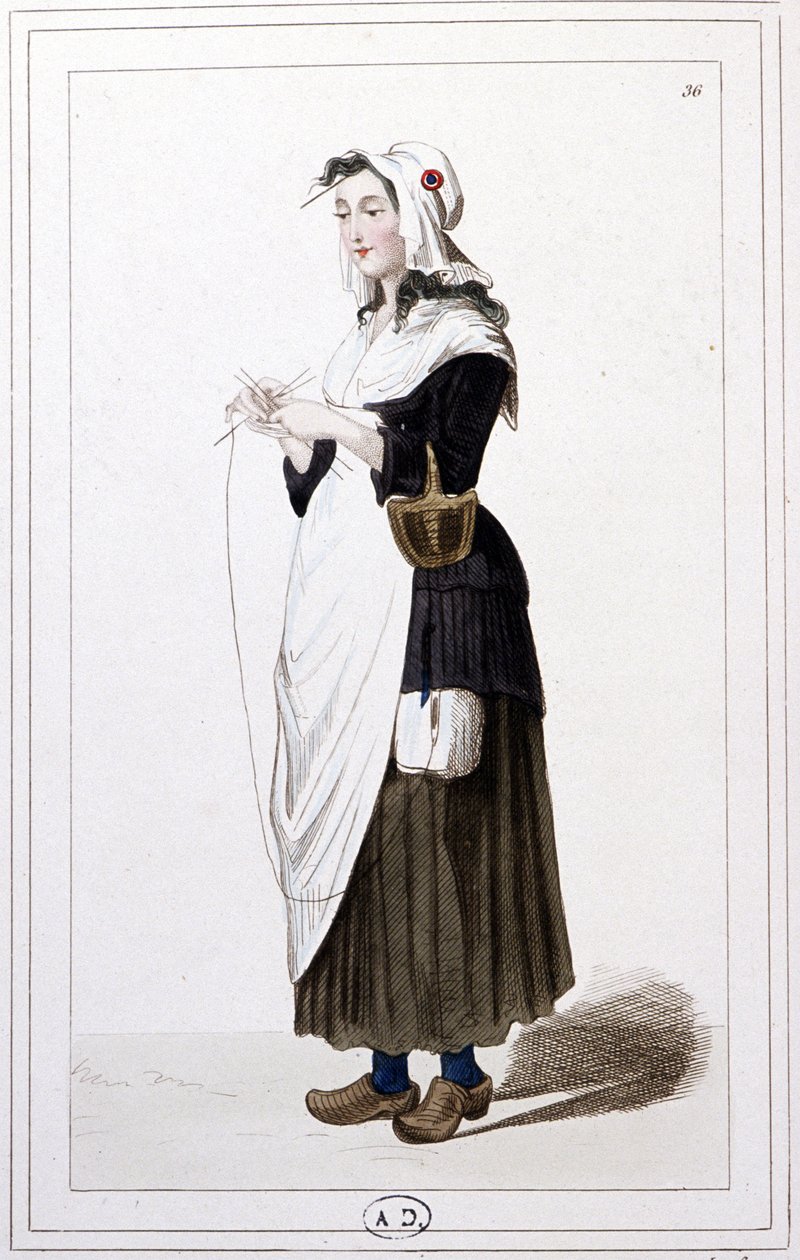 En guillotine-strikker i 1793. ca. 1810 (Kobberstik) af Unbekannter Künstler