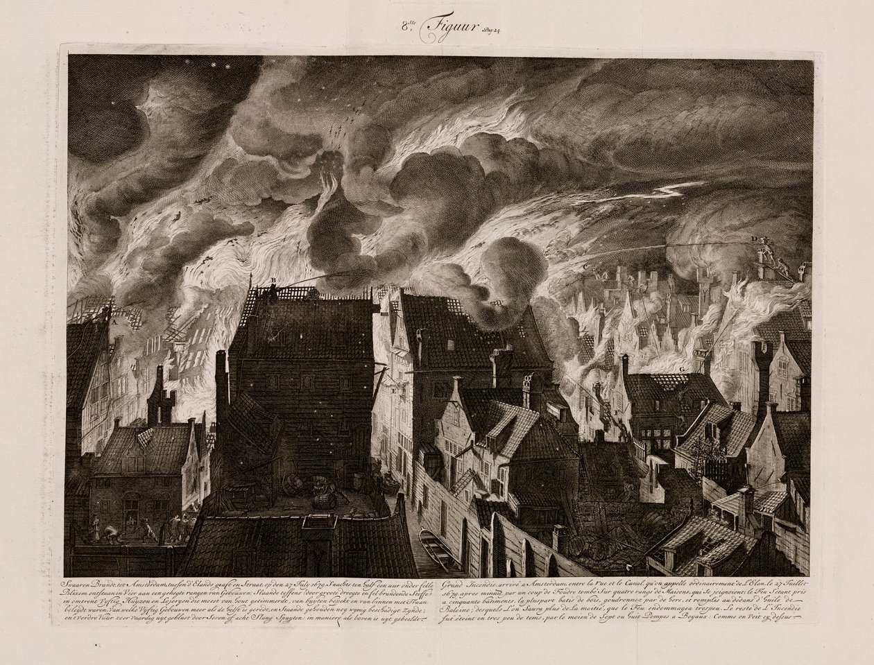 En stor brand, Amsterdam, Holland, 27. juli 1679 af Unbekannt