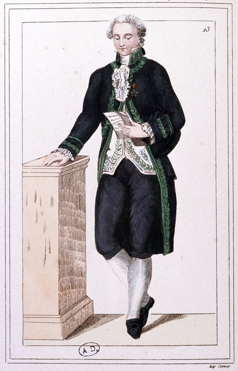 Et medlem af Instituttet under det første kejserdømme, ca. 1810 (kobberstik) af Unbekannter Künstler