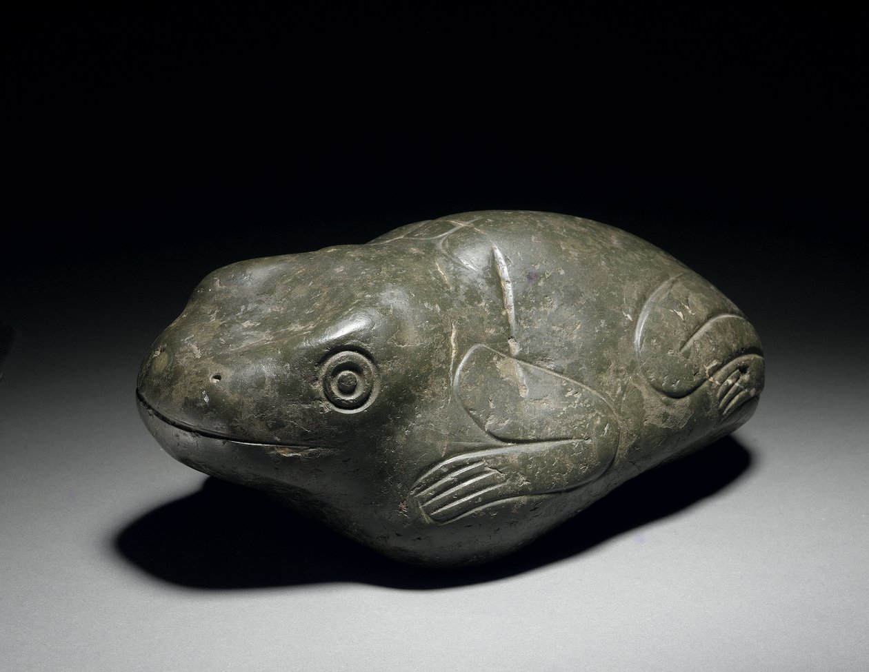 En sjælden aztekisk stenfrø, ca. 1200-1521 af Unbekannt
