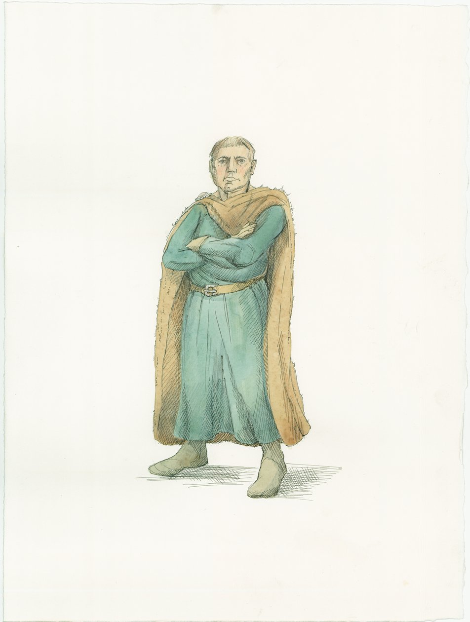 En rekonstruktionsillustration, der viser hertug Vilhelm af Normandiet omkring 1066 af Unbekannter Künstler