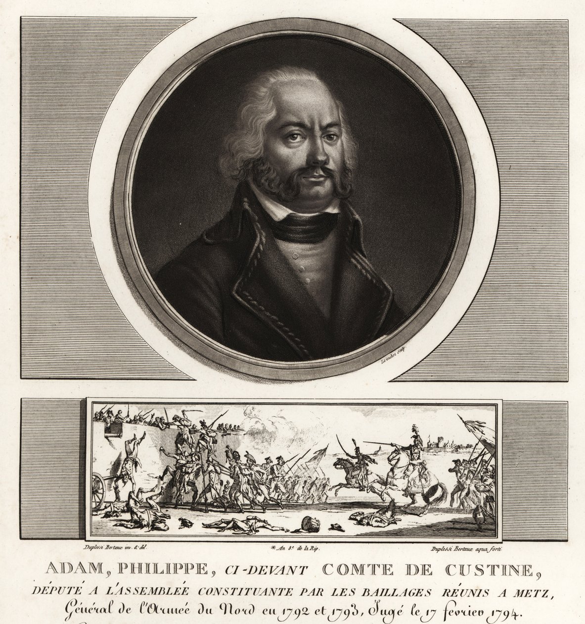 Adam Philippe, Comte de Custine, fransk revolutionær general, henrettet for forræderi 1793 af Unbekannt