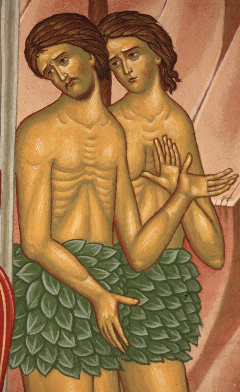Adam og Eva. Saint-Antoine-le-Grand ortodokse kirke Saint-Laurent-en-Royans Frankrig af Unbekannt