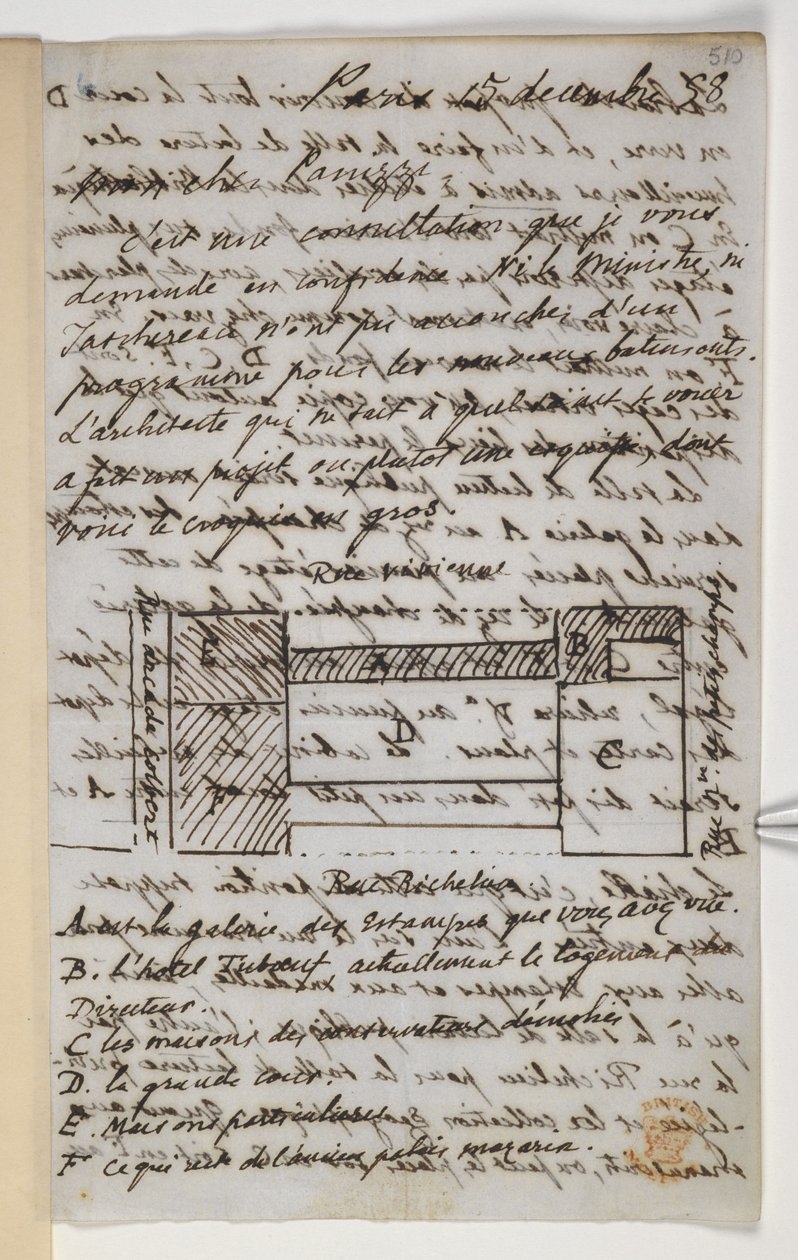 Tilføj MS 36718 f.510 Brev til Panizzi af Unbekannter Künstler