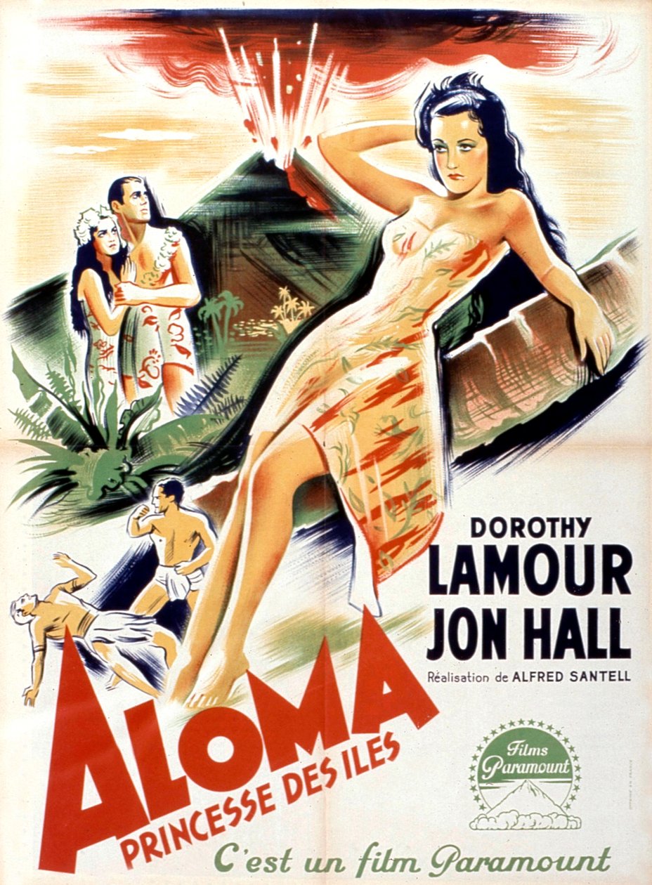 Aloma of the South Seas filmplakat af AlfredSantell med Dorothy Lamour og Jon Hall i hovedrollerne 1941 af Unbekannt