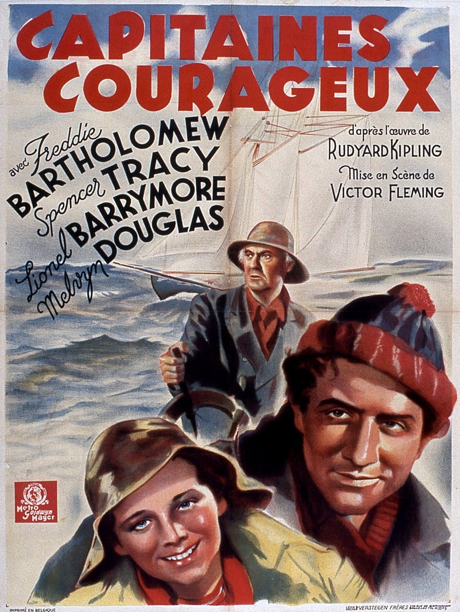 Captains Courageous filmplakat af Victor Fleming med Freddie Bartholomew (barn) Spencer Tracy og Lionel Douglas 1937 (efter Rudyard Kipling) af Unbekannt