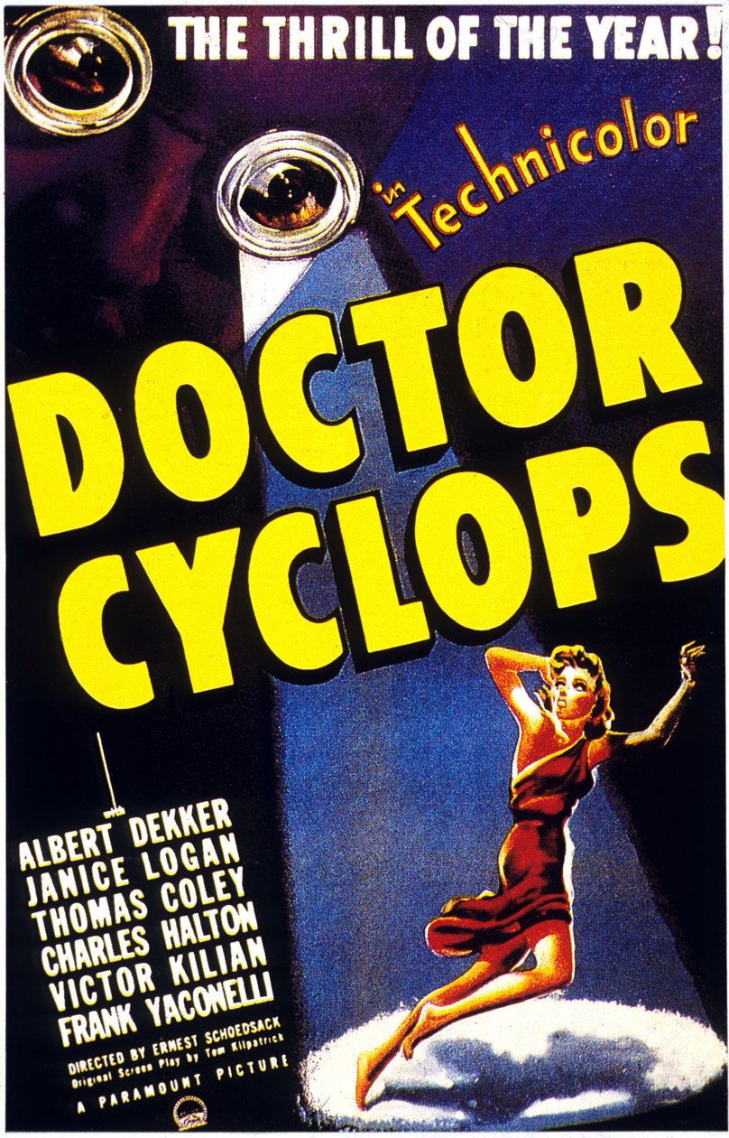 Plakat af filmen Doctor Cyclops, DR. CYCLOPS, af ERNEST SCHOEDSACK, med Albert Dekker 1940 af Unbekannt
