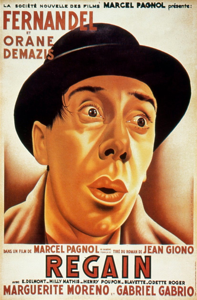 Plakat af filmen Récolte af Marcel Pagnol med Fernandel 1937 (efter Jean Giono) af Unbekannt