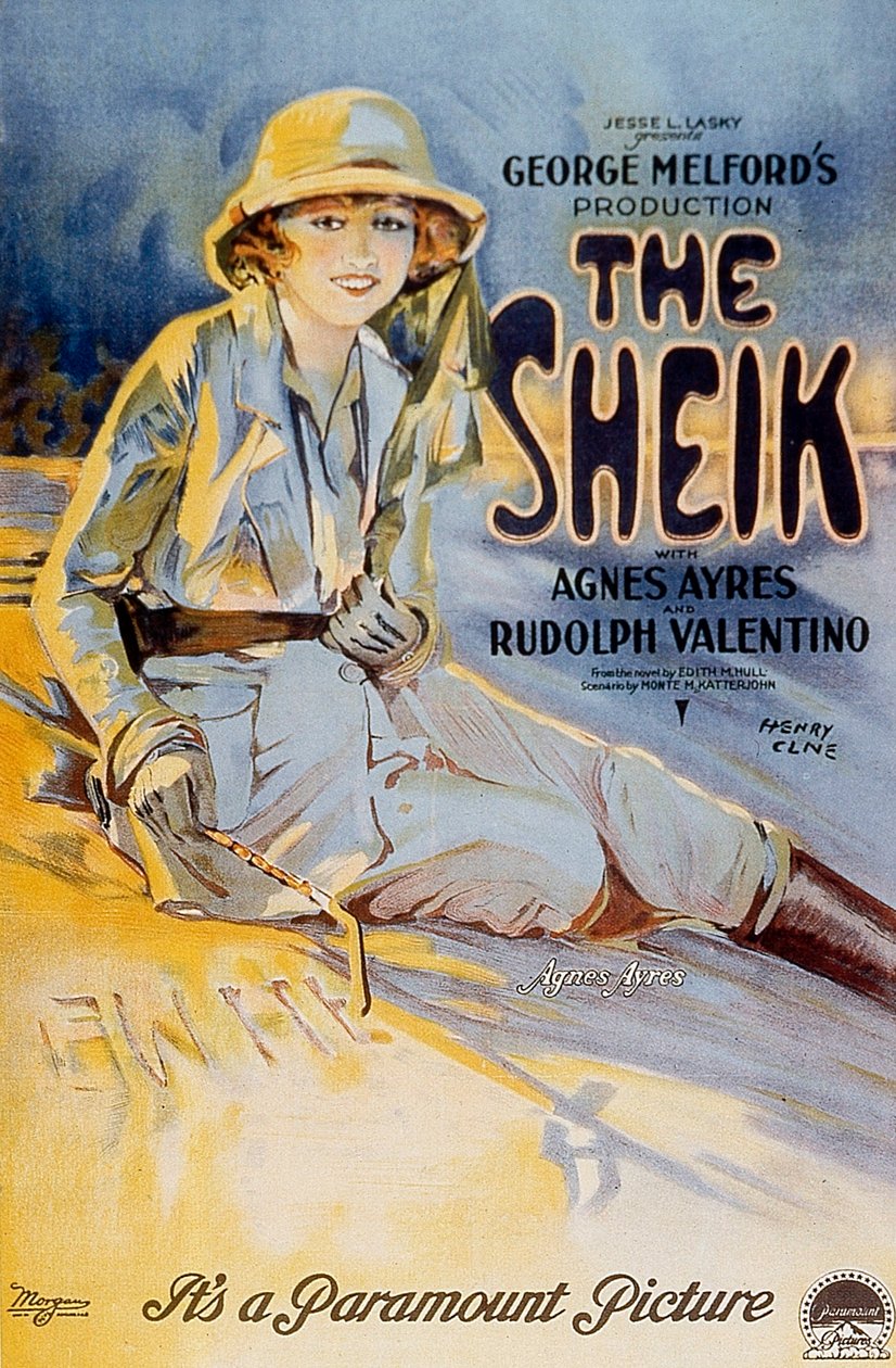 Plakat af filmen The Sheik af GeorgeMeflford med Agnes Ayres i hovedrollen 1921 af Unbekannt