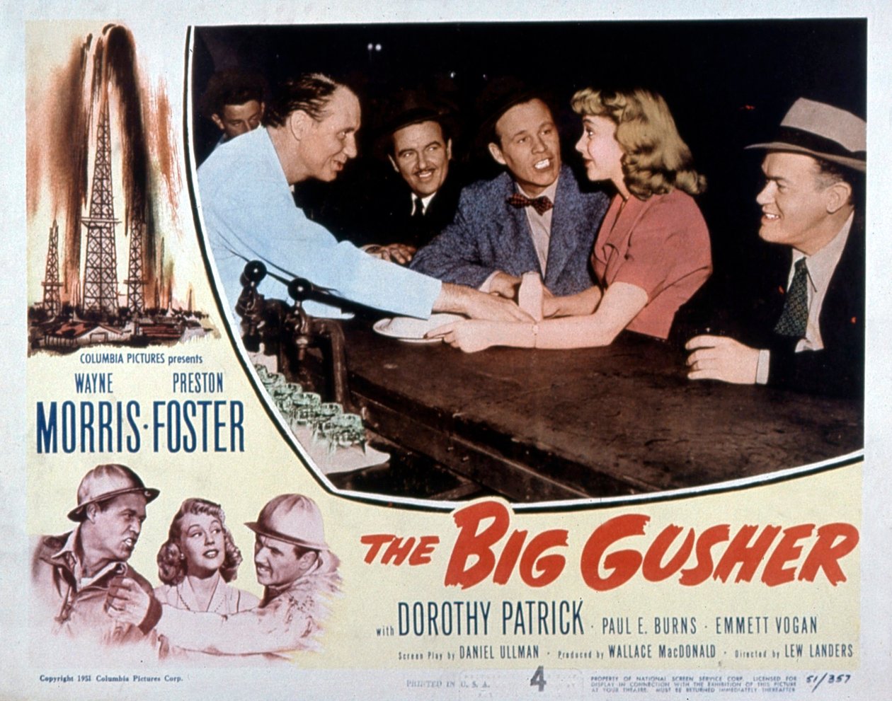 Plakat af filmen The big Gusher af LewLanders med Wayne Morris og Preston Foster 1951 af Unbekannt